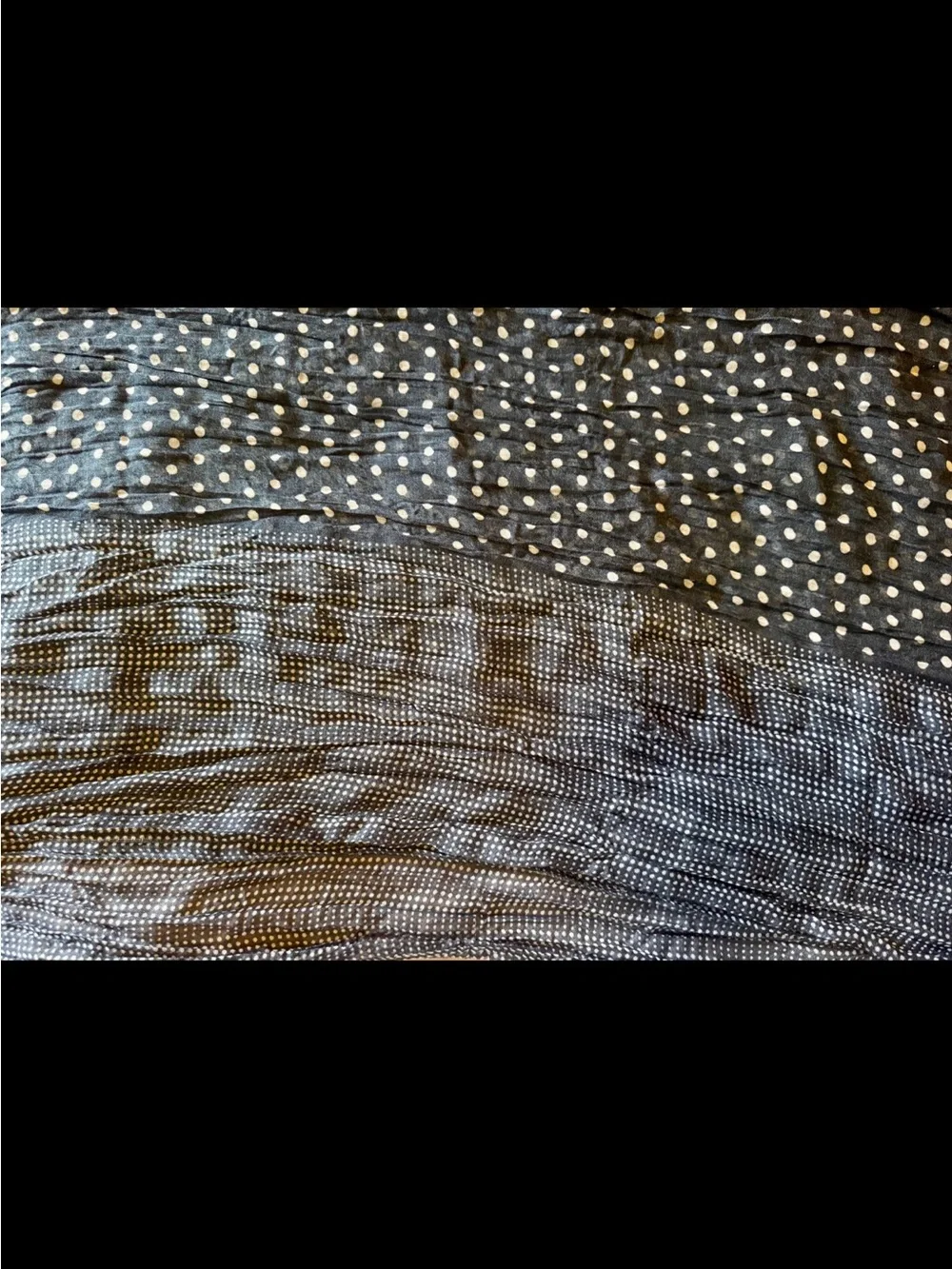 Women's polka dot scarf, dark blue and white